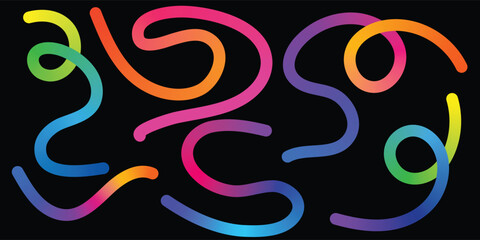 Colorful Abstract Wavy Line Design. Modern Abstract Background Wavy Gradient Ribbon Lines