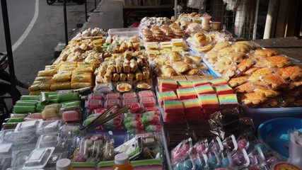 Colorful Jajanan Pasar Street Food Dessert Display