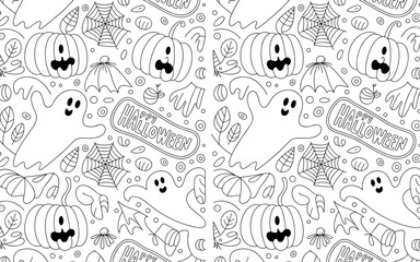 halloween seamless pattern, halloween, pumpkin, vector, autumn, pattern, illustration, seamless, orange, set, holiday, icon, october, celebration, design, cartoon, horror, spooky, fun, face, art, seas