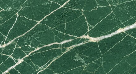 Obraz premium Deep Green Marble Texture with White Veins Natural Stone Background Image