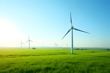 Green windmill fields