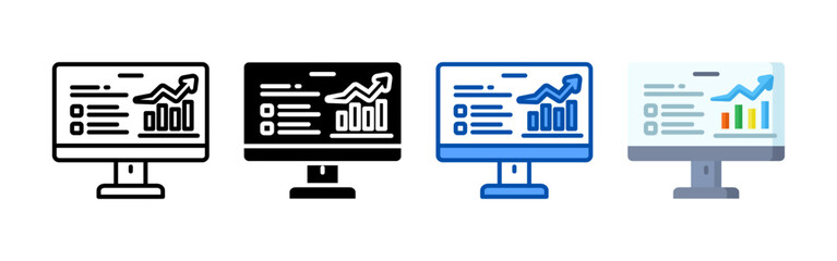 Analyze icon set bundle. Multi style icon collection perfect for websites, apps, and presentations. Simple vector icon collection