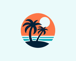 tropical island vector illustration