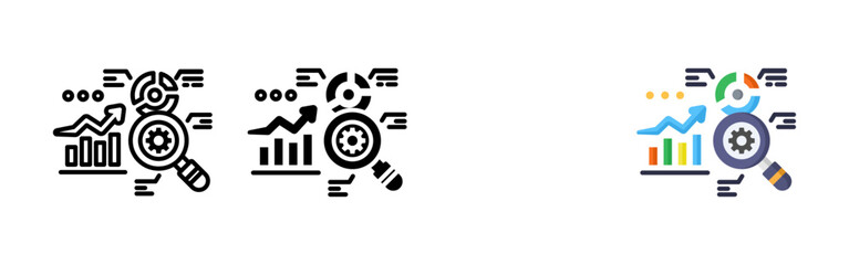 Quantitative analysis icon set bundle. Multi style icon collection perfect for websites, apps, and presentations. Simple vector icon collection