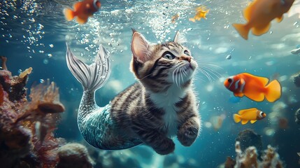 Cat With Mermaid Tail