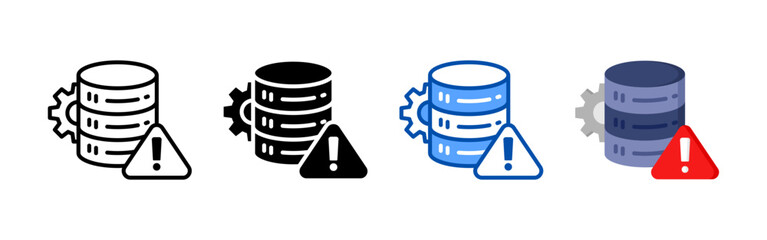 Risk management database icon set bundle. Multi style icon collection perfect for websites, apps, and presentations. Simple vector icon collection