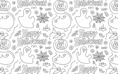 halloween seamless pattern, halloween, pumpkin, vector, autumn, pattern, illustration, seamless, orange, set, holiday, icon, october, celebration, design, cartoon, horror, spooky, fun, face, art, seas