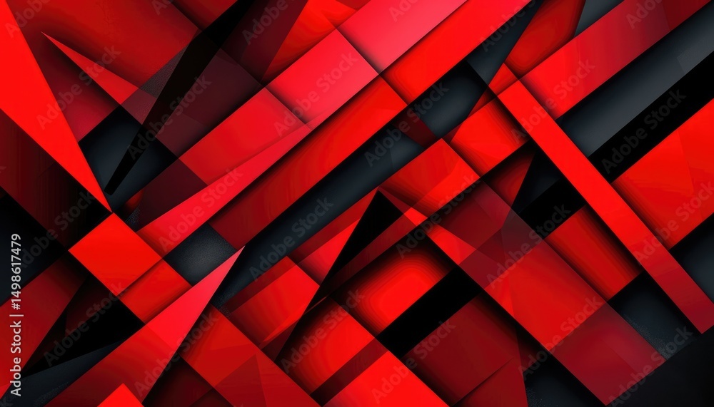 Poster abstract vibrant geometric fractal shapes on surface of contemporary design express scene of seamles