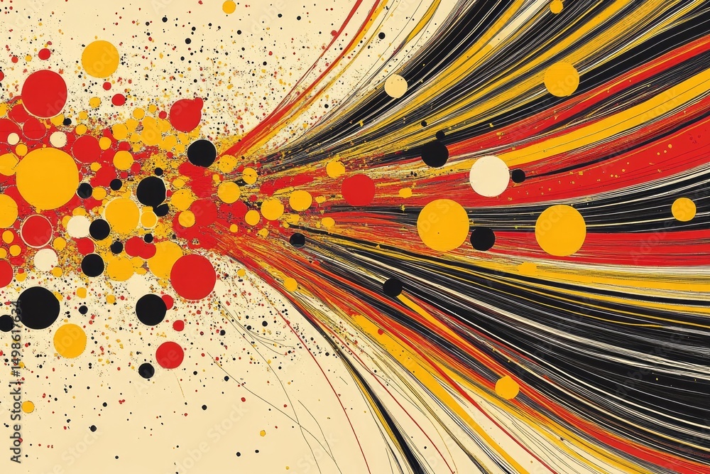 Poster abstract explosion of lines and circles
