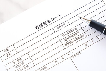 個人やチームの達成目標を明確に定義し、進捗状況を追跡するためのツールである「目標管理シート」を書く
