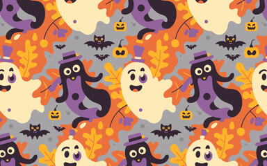 halloween seamless pattern, halloween, pumpkin, vector, autumn, pattern, illustration, seamless, orange, set, holiday, icon, october, celebration, design, cartoon, horror, spooky, fun, face, art, seas