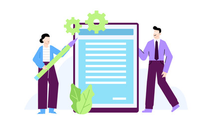 Online business registration and legal document. Suitable for technology or teamwork concepts in digital and creative projects