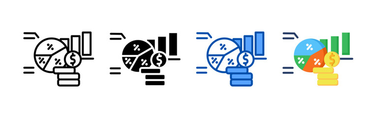 Investment icon set bundle. Multi style icon collection perfect for websites, apps, and presentations. Simple vector icon collection