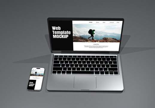 Laptopand Phone Screen Mockup For UI Design