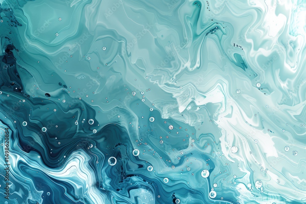 Poster abstract underwater blue color liquid wave flow express energetic surface. seamless texture of vivid