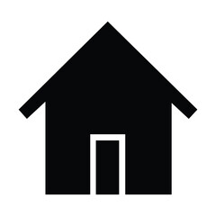 Home Icon Silhouette – Black House Symbol Isolated on White Background