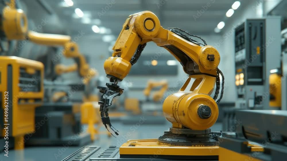 Aufkleber robotic arm in industrial automation setting with advanced technology and machinery in a manufacturi