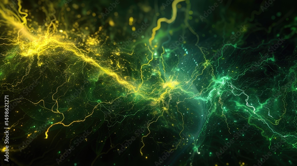Poster abstract image vivid green wave flowing express energetic texture. seamless texture of vividness cur