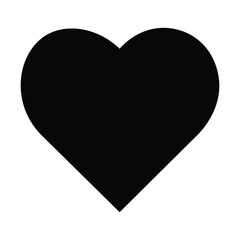 black Heart Icon – Love Symbol, Romantic Valentine Shape, Passion and Affection Sign for Apps, Social Media, and Design on White Background