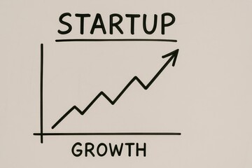 Fototapeta premium Growth Chart Illustration Depicting a Startup Company Progressing Towards Success