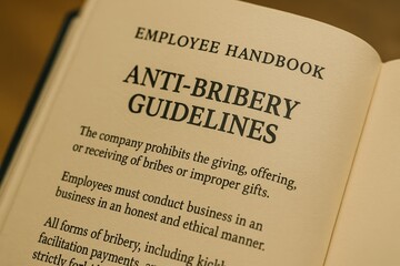 Employee Handbook Open to Anti-Bribery Guidelines with Text on Ethical Business Practices