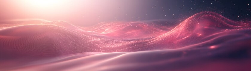 Abstract digital landscape of soft, glowing hills.