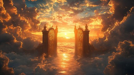 Artistic illustration of the gates of heaven