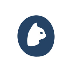 simple Cat animal with letter O logo, creative design template
