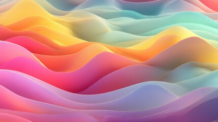 Obraz premium Colorful Abstract Wavy Background with Soft Gradient Flowing Design