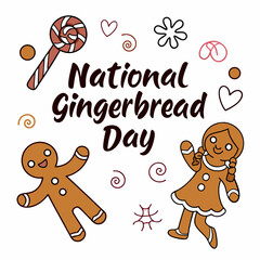 NATIONAL GINGERBREAD DAY vector illustration