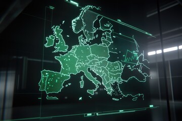 European map digital display