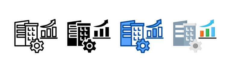 Developing icon set bundle. Multi style icon collection perfect for websites, apps, and presentations. Simple vector icon collection