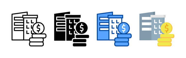 Investment icon set bundle. Multi style icon collection perfect for websites, apps, and presentations. Simple vector icon collection