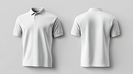Blank white polo T-shirt template for branding or customization