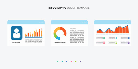 Business infographic analyst uses a computer and dashboard for data business analysis and Data Management System