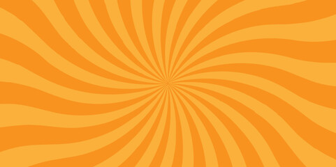 Abstract orange sunburst ray and vector illustration background. Modern stipes line ray grunge design beam pattern texture.
