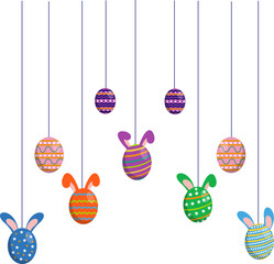 Hanging Bunny Easter Egg Decoration