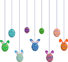 Hanging Bunny Easter Egg Decoration