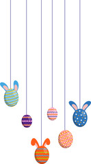 Hanging Bunny Easter Egg Decoration