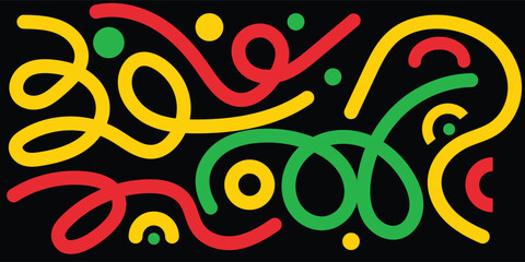 Fun Colorful Abstract Wavy Line Design. Modern Abstract Background Wavy multicolor Ribbon Lines. Fun colorful line abstract doodle seamless pattern
