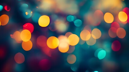 Abstract colorful bokeh lights create vibrant background with soft focus for festive mood and creative visual effect artistic design concept.