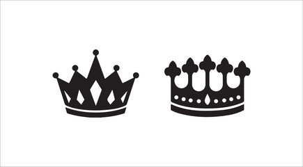 Royal Crown Logo Elements Minimal Style.
