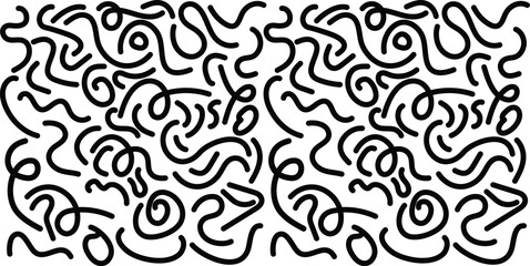 black and white line abstract doodle seamless pattern. Fun black and white line abstract doodle seamless pattern. Fun Abstract Wavy Line