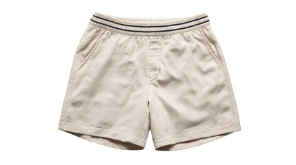 Beige corduroy shorts isolated on transparent background