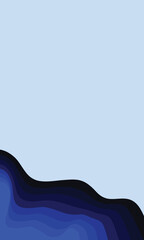 vector graphic of blue background with ocean waves theme gradient color on vertical background