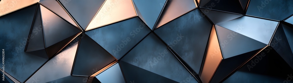 Poster abstract geometric pattern of dark triangles.