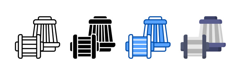 Air filter icon set bundle. Multi style icon collection perfect for websites, apps, and presentations. Simple vector icon collection