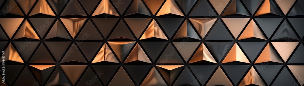 Aufkleber abstract geometric pattern of interlocking triangles in copper and black.