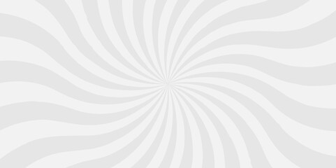 Abstract white and gray pop creative cartoon sunburst ray and vector illustration background. Modern stipes line ray spiral design beam pattern texture.	
