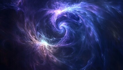 Abstract swirling nebula design in deep space colors.